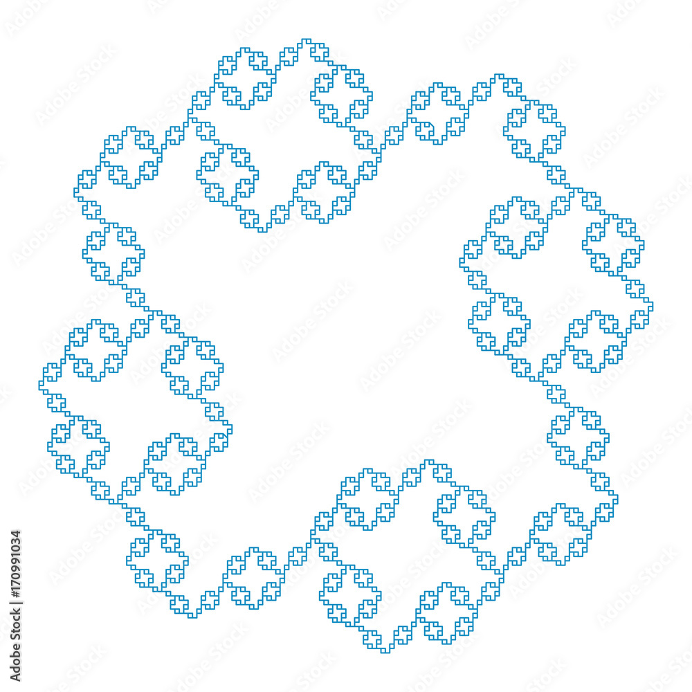 Flat Vector Computer Generated Koch L-system Branching Fractal - Generative Art Flat Vector Computer Generated Koch L-system Branching Fractal - Generative Art
