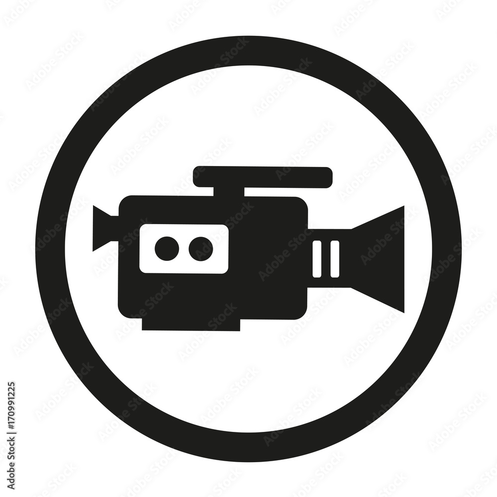 Video camera Icon, flat design style