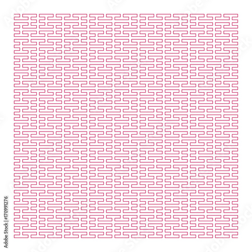 Flat Vector Computer Generated  Hilbert curve L-system Fractal - Generative Art 
