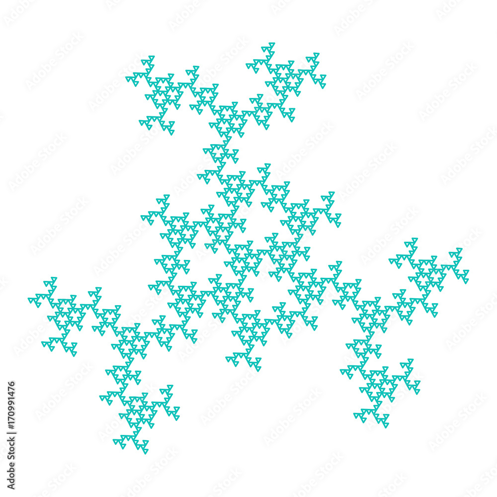 Fototapeta premium Płaski wektor generowany komputerowo fraktal systemu L - sztuka generatywna 