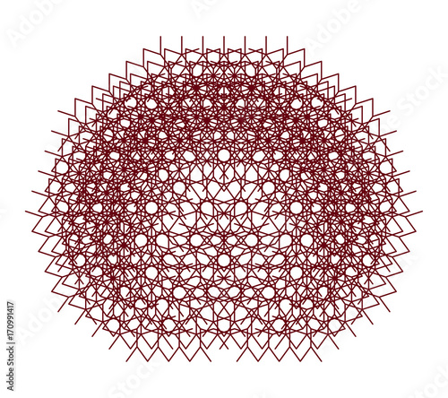 Flat Vector Computer Generated  L-system Branching Fractal  - Generative Art  
