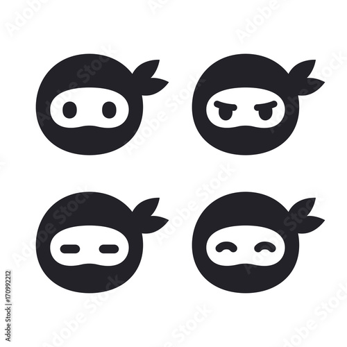 Ninja face icon set