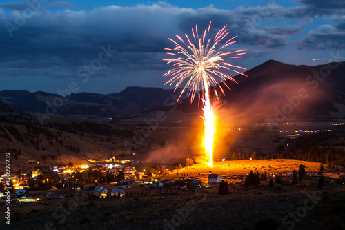 Fireworks on Independence Day in Creede, Colorado  photo
