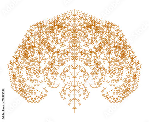Flat Vector Computer Generated  L-system Branching Fractal  - Generative Art  
