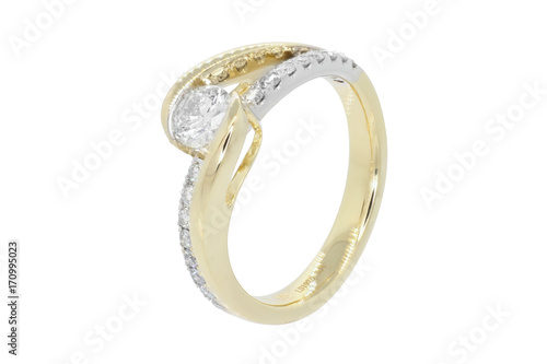 engagement ring, diamond band and gemstone 