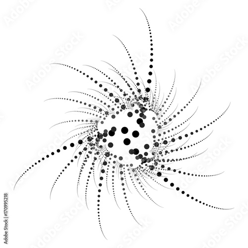 Flat Vector Computer Generated L-system Dotted Tentacles Creature Fractal - Generative Art 