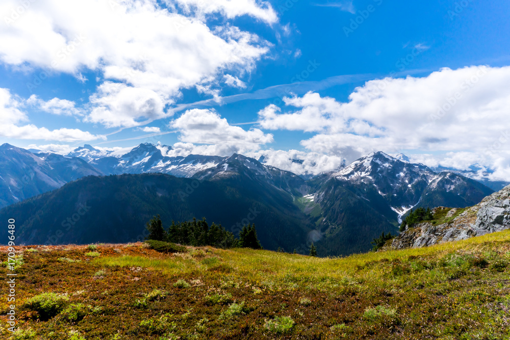 The amazing views of the mountain ranges as we hiked in the North Cascades National Park