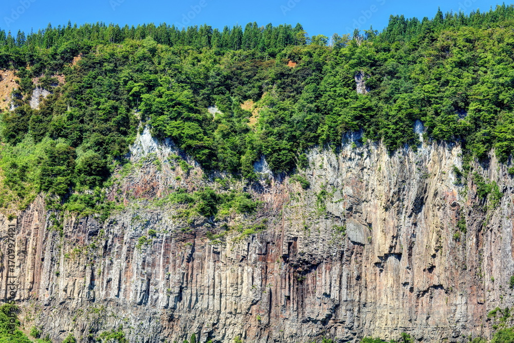 Fototapeta premium 津南見玉公園より 石落し