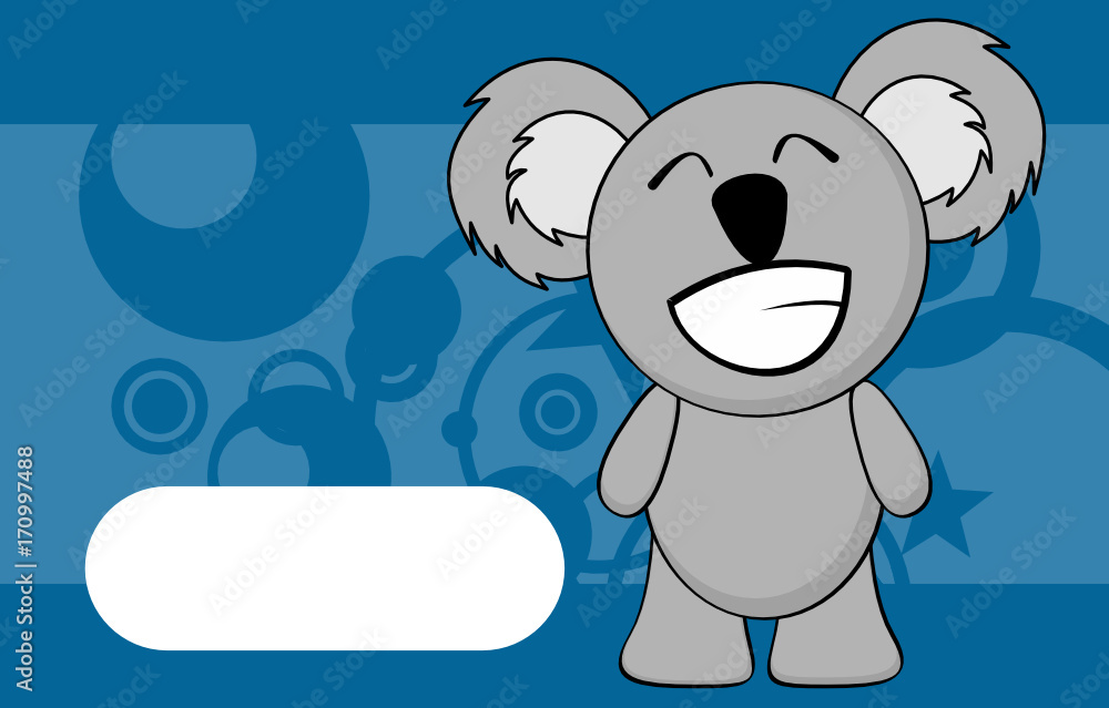 Fototapeta premium funny little chubby koala cartoon expression background in vector format 