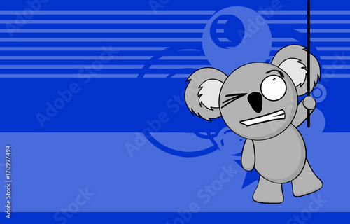 funny little chubby koala cartoon expression background in vector format 