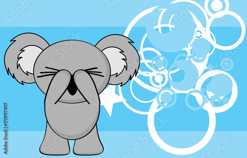 funny little chubby koala cartoon expression background in vector format 