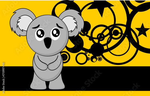 funny little chubby koala cartoon expression background in vector format 
