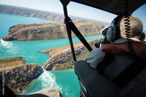 photographing from a Helicopter,  Talbot Bay and McLarty Range photo