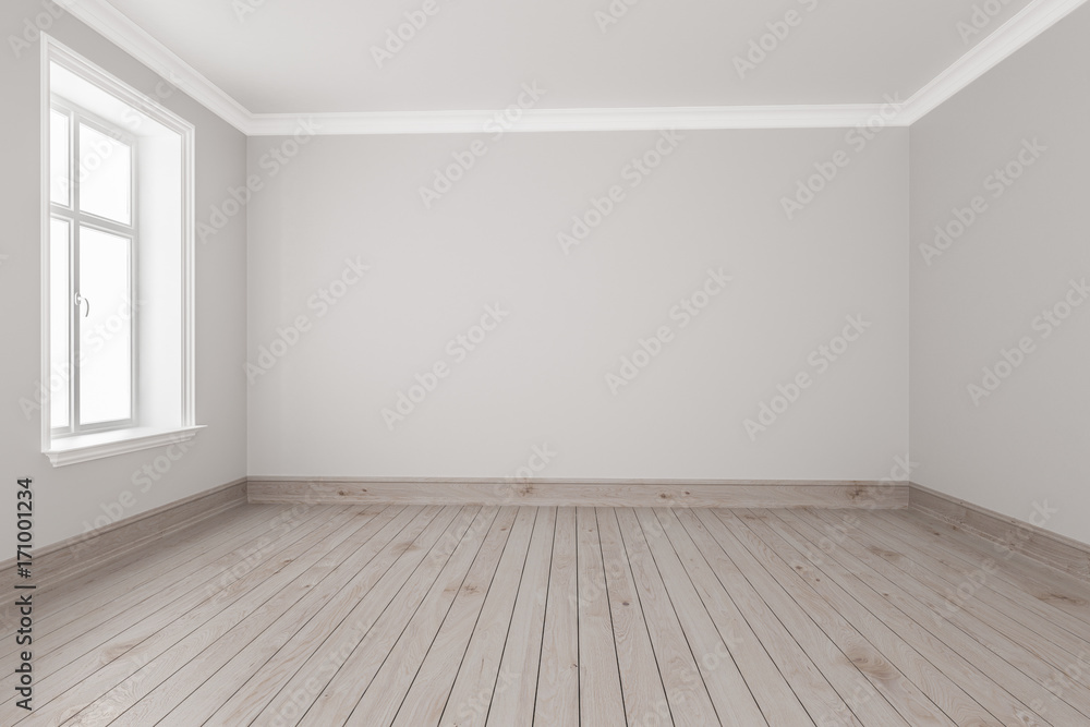 Small Empty Room with Strip Flooring Small Empty Room with Strip Flooring