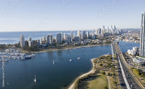 Surfers Paradise and the Narang river, Queensland, Australia. photo