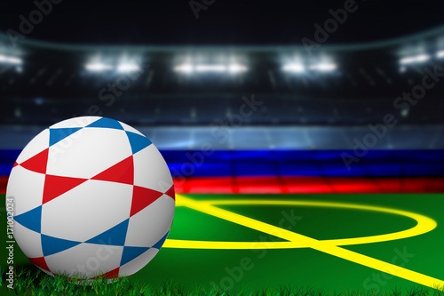 illustration of the soccer ball with color of the Russian flag   illustration with scene of the soccer ball on stadium with color of the Russian flag