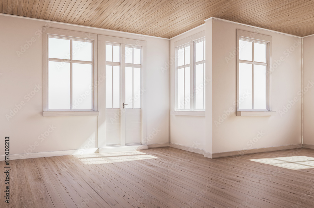 Fototapeta premium Empty Interior with an Entrance