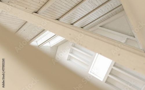 Loft through the Wood Beams with Selective Focus