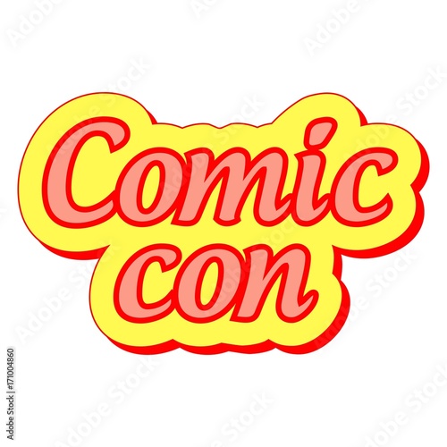 Comic Con international annual festival, vector sticker label Comic Con