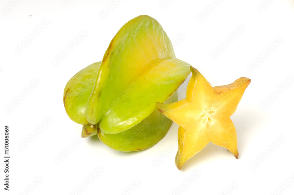 star fruit isolated on white background. star fruit isolated on white background.
