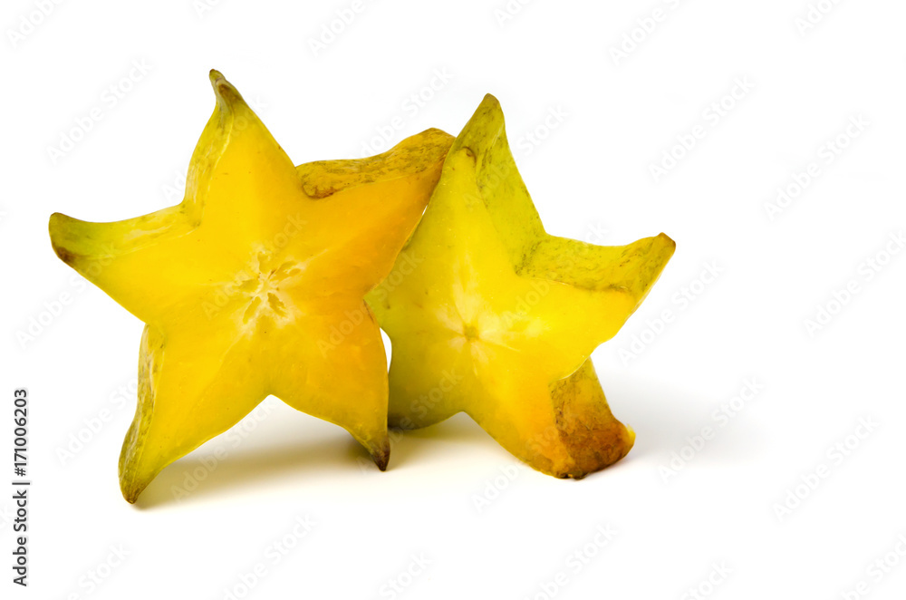 star fruit isolated on white background. star fruit isolated on white background.