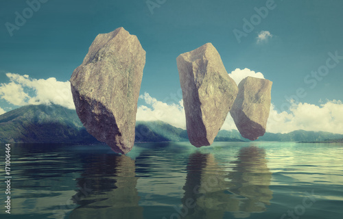 floating rocks photo
