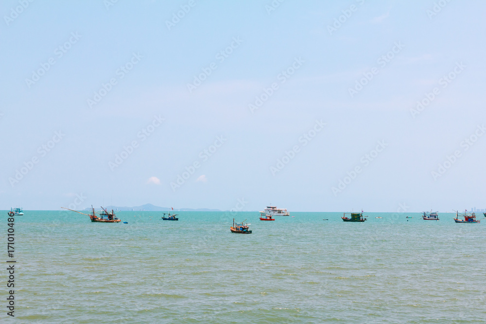 many small boat on the ocean