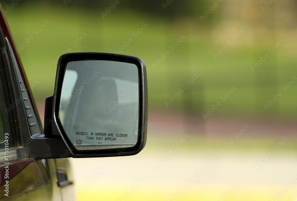 Side view mirror on car
