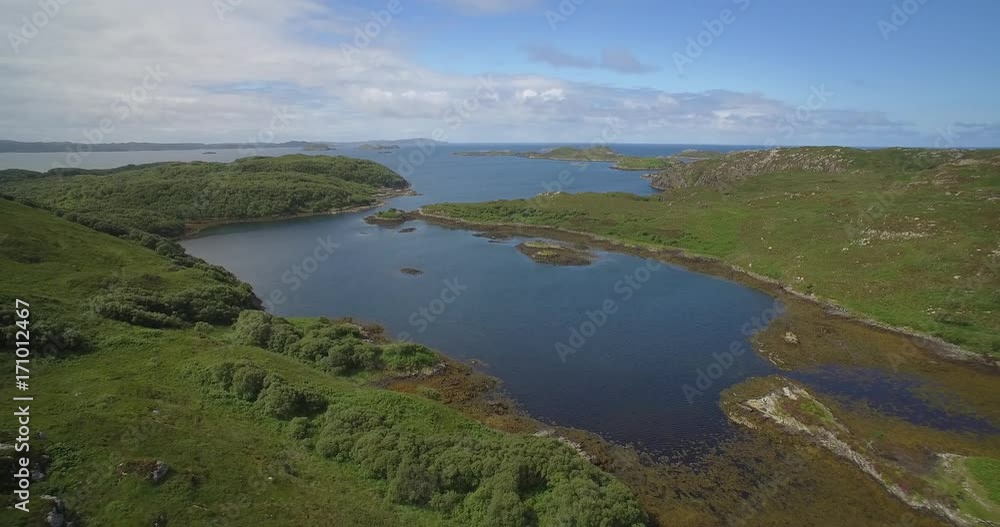 Aerial, Lots Of Scottish Lakes, West Scotland - Native Version Aerial, Lots Of Scottish Lakes, West Scotland - Native Version