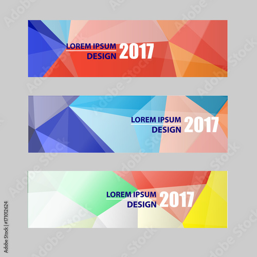 vector banners modern Website header set abstract polygonal background