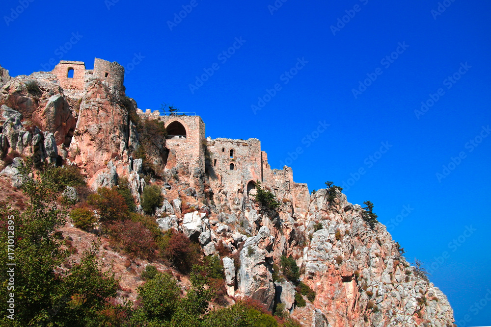 Exterior of Saint Hilarion Castle at Kirenia, Northen Cyprus