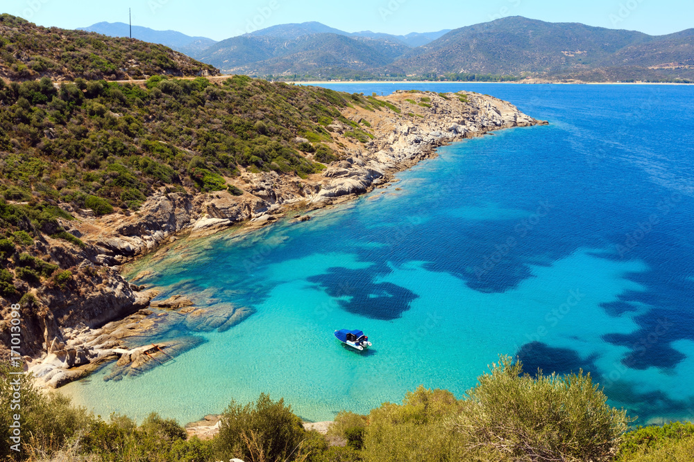 Fototapeta premium Summer sea coast (Halkidiki, Greece).