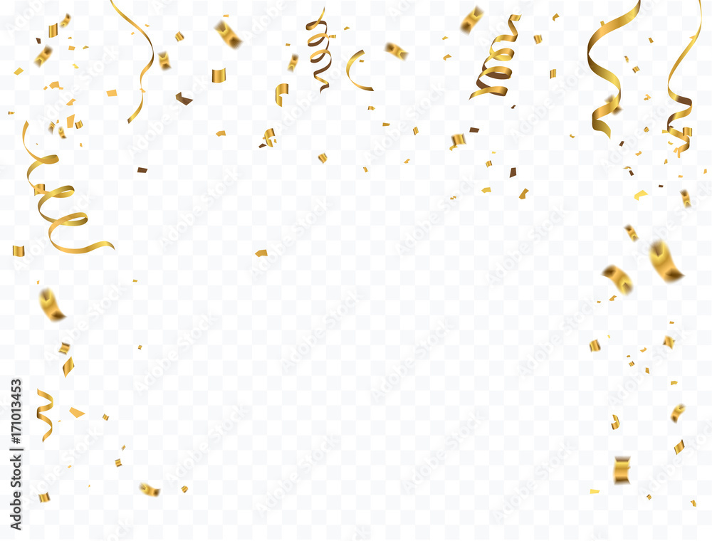 Gold confetti celebration background - obrazy, fototapety, plakaty 