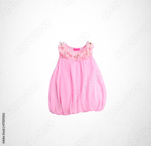 dress or dress for kids in red color on a background.