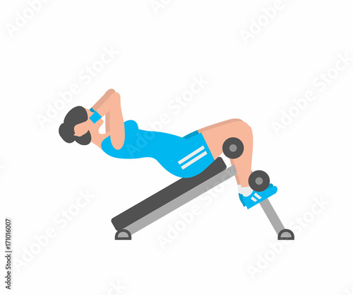 Woman swinging a press on a training apparatus