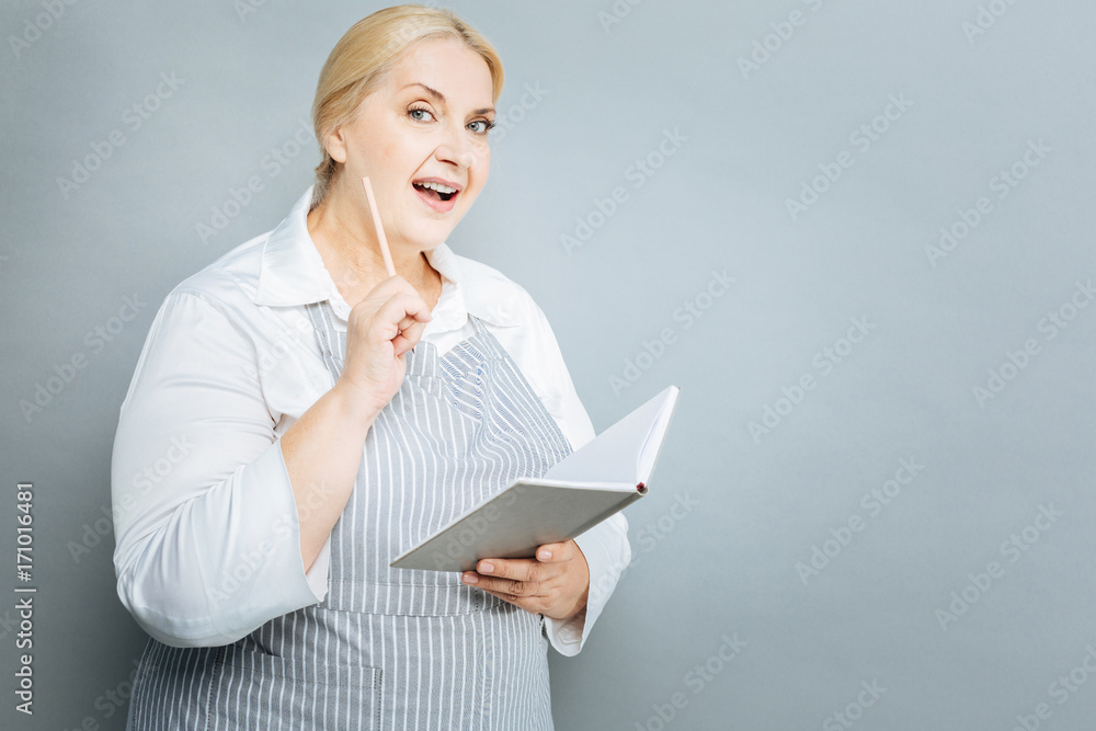 Positive blonde woman having idea Positive blonde woman having idea