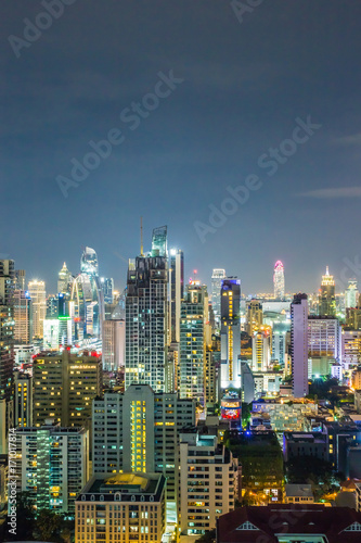 Mid night city building landscape  