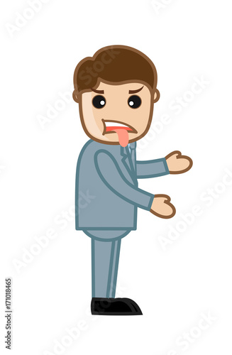 Teasing Cartoon Man Character