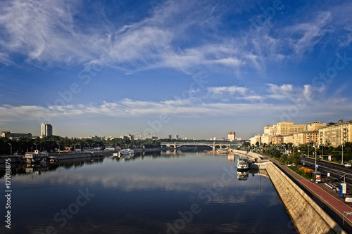 Embankments of the city of Moscow.
