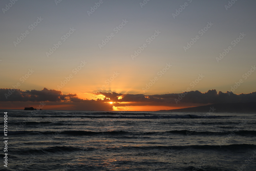 Naklejka premium sunset beach