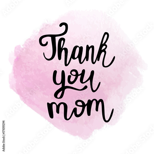 Vector illustration of  Thank you mom  text