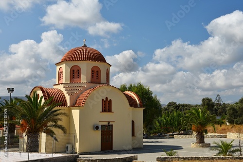 Beautiful little Greek chapel at sunset on the island of Crete - Greece.