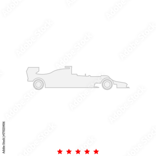 Silhouette of a racing car it is icon . © Serhii