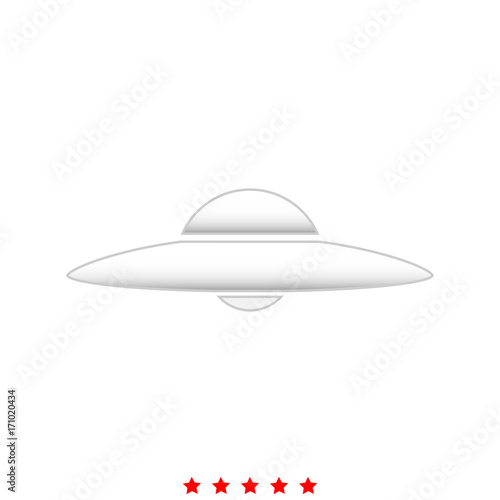 Fototapeta Naklejka Na Ścianę i Meble -  UFO. Flying saucer it is icon .