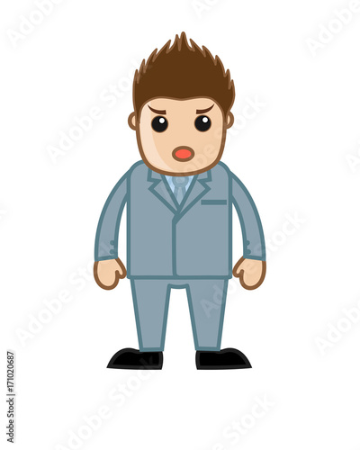 Angry Modern Cartoon Businessman