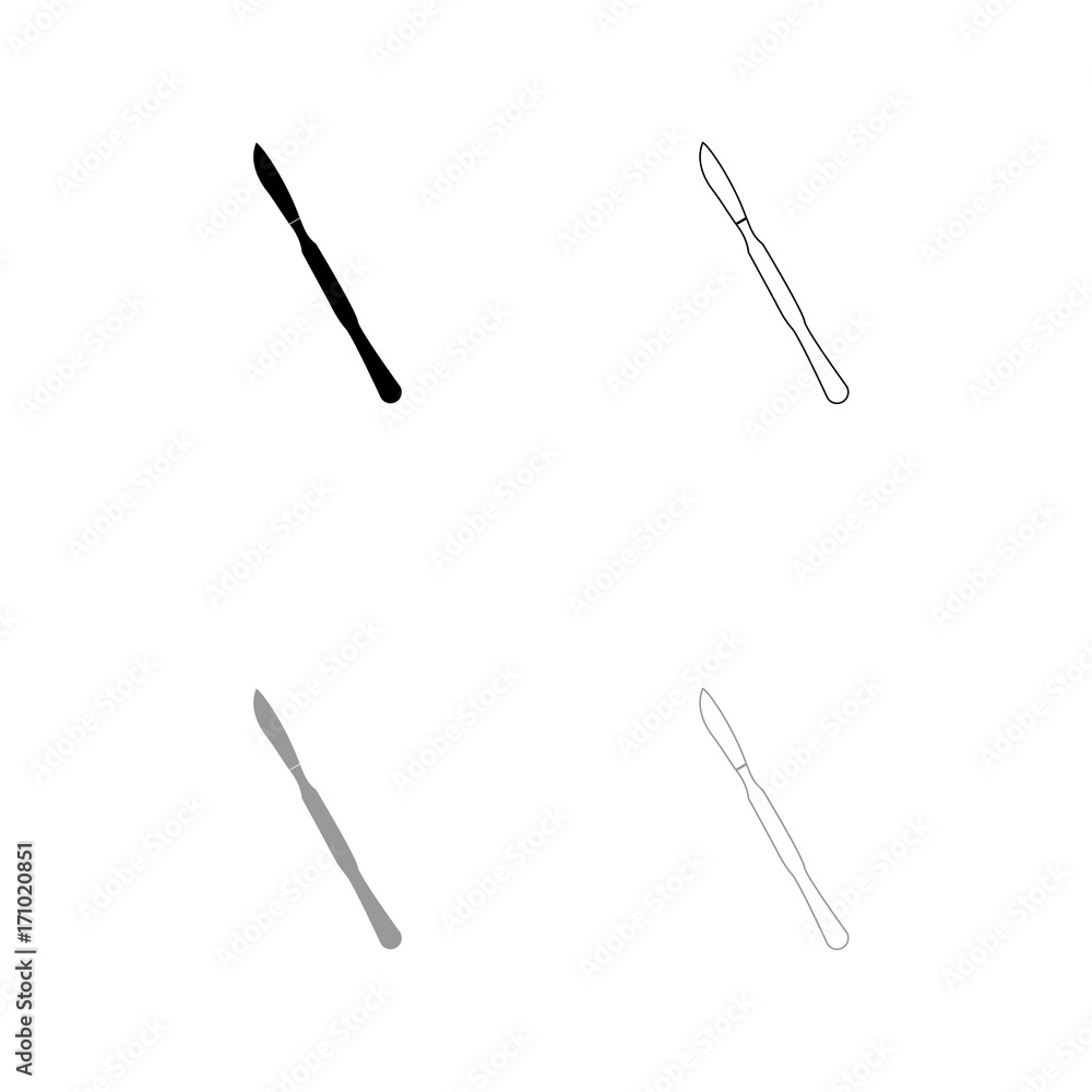 Scalpel black and grey set icon . Scalpel black and grey set icon .