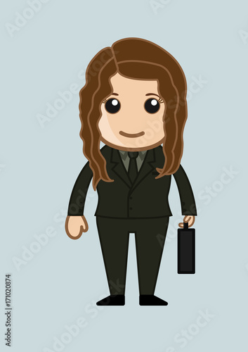 Pretty Cartoon Businesswoman