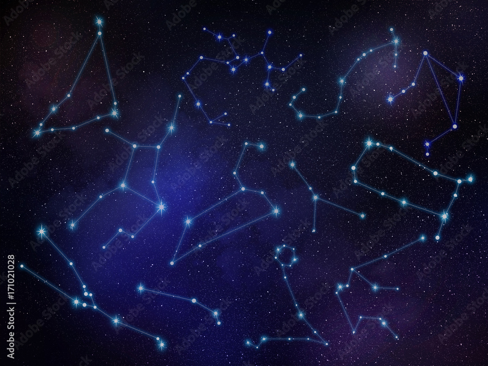 Zodiac All on Abstract Blue Sky Zodiac All on Abstract Blue Sky
