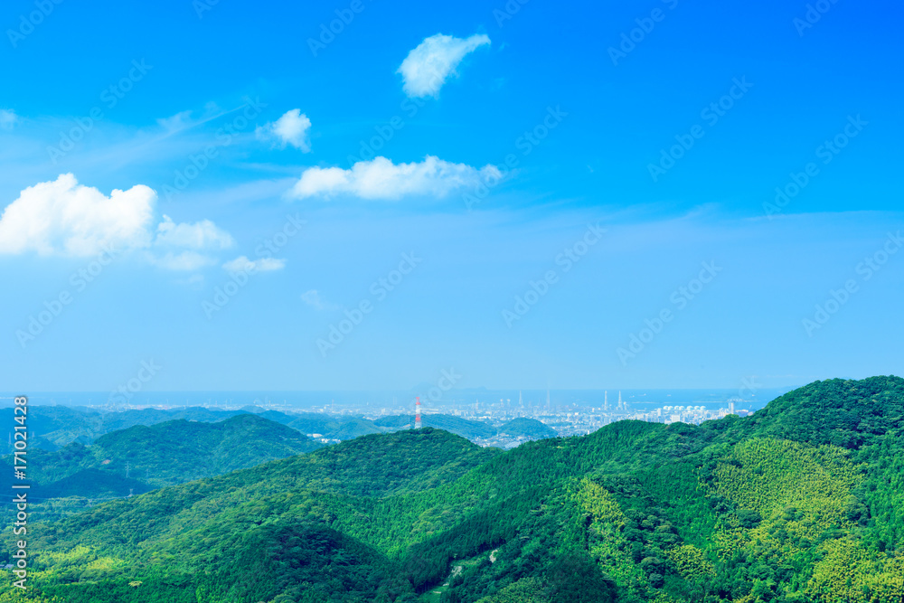 平尾台から眺める北九州市