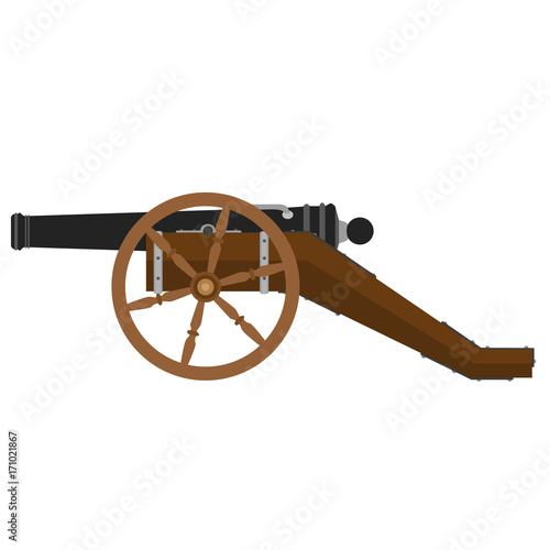 Artillery military vector gun army war cannon tank illustration flat armed weapon icon defense